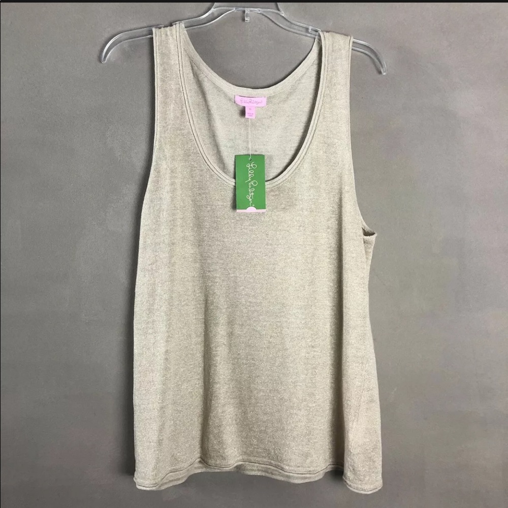 NWT Lilly Pulitzer Patti sweater tank metallic gold size XL